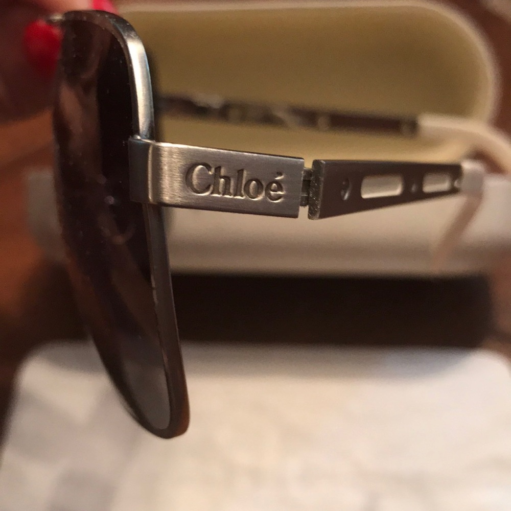 Chloe Sunglasses, cream/bone color frames & case!!